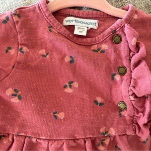 Vertbaudet (French Brand) Pink Baby Sweater with Floral Print